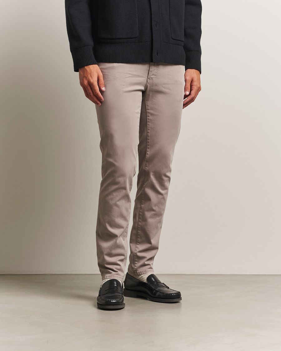 Herre | Bukser | Brax | Cadiz Cotton Satin 5-Pocket Pants Stone