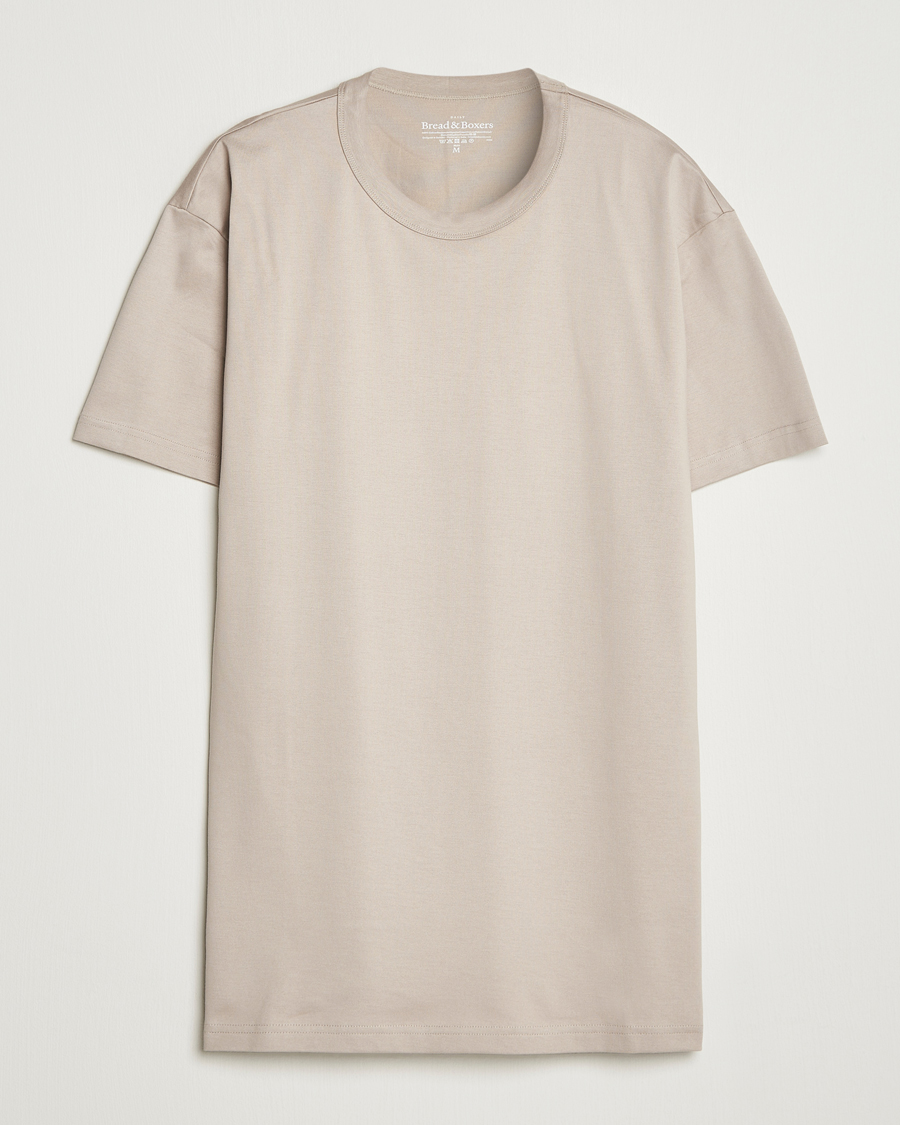 Herre | T-Shirts | Bread & Boxers | Pima Cotton Crew Neck T-Shirt Greige