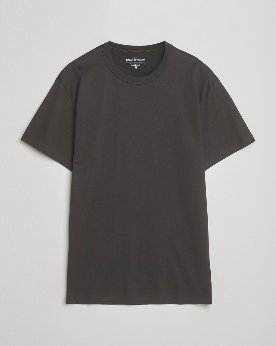 Herre | T-Shirts | Bread & Boxers | Pima Cotton Crew Neck T-Shirt Charcoal