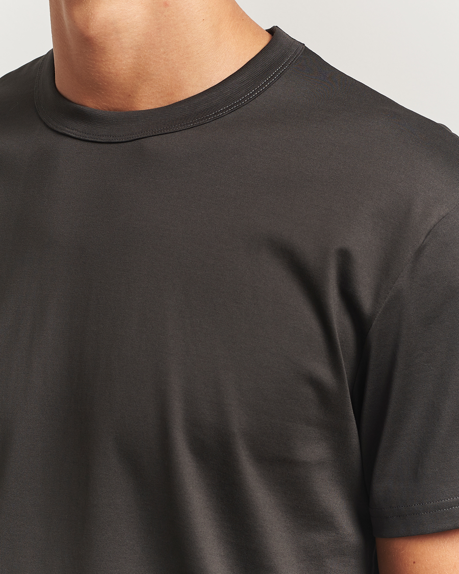 Herre | T-Shirts | Bread & Boxers | Pima Cotton Crew Neck T-Shirt Charcoal