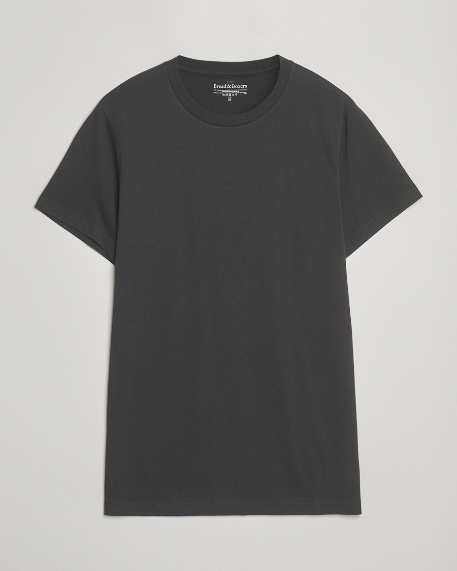 Herre | T-Shirts | Bread & Boxers | Crew Neck Regular T-Shirt Charcoal