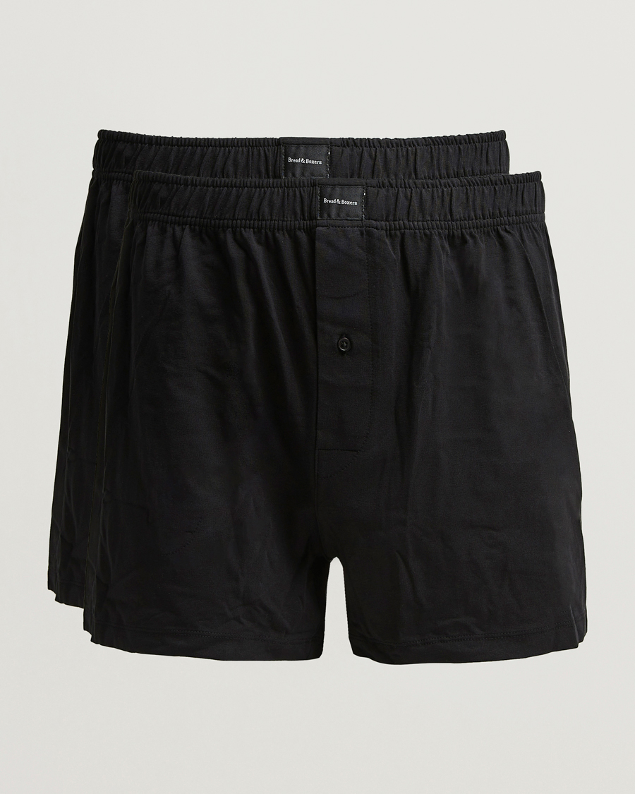 Herre | Undertøy | Bread & Boxers | 2-Pack Jersey Boxer Shorts Black