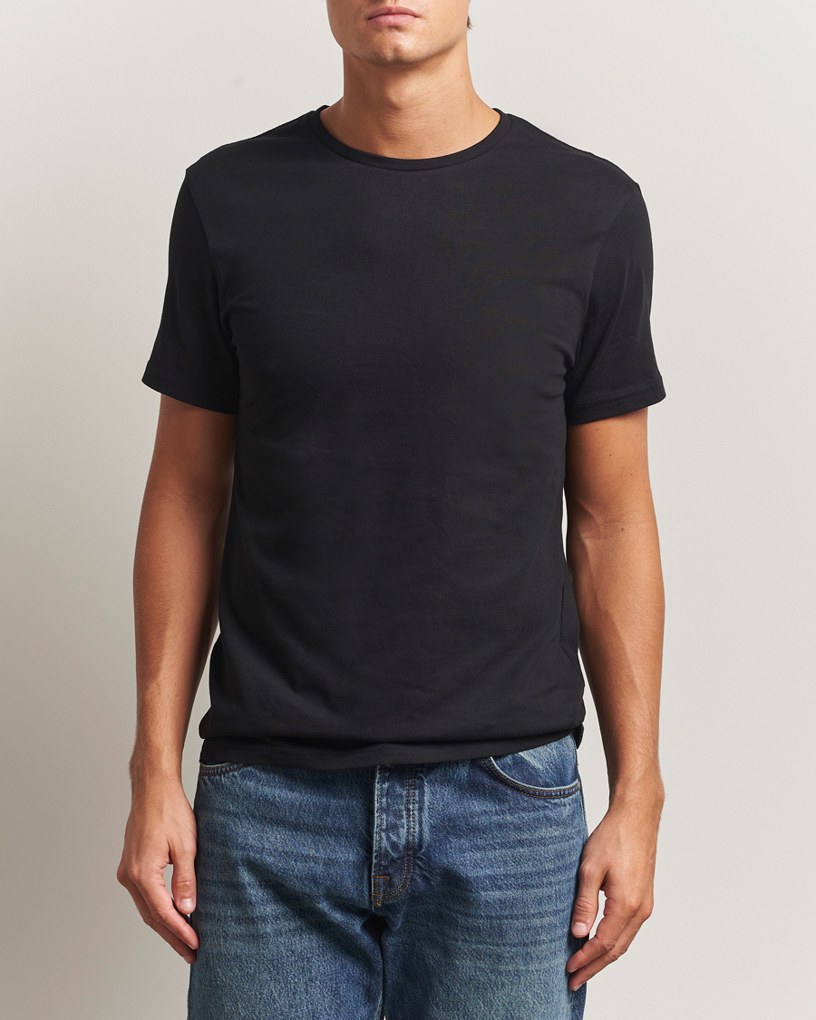 Herre | T-Shirts | Bread & Boxers | 2-Pack Lightweight Cotton T-Shirt Black
