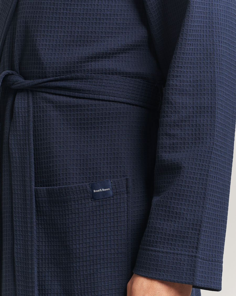 Herre | Pyjamaser og badekåper | Bread & Boxers | Waffle Robe Navy Blue
