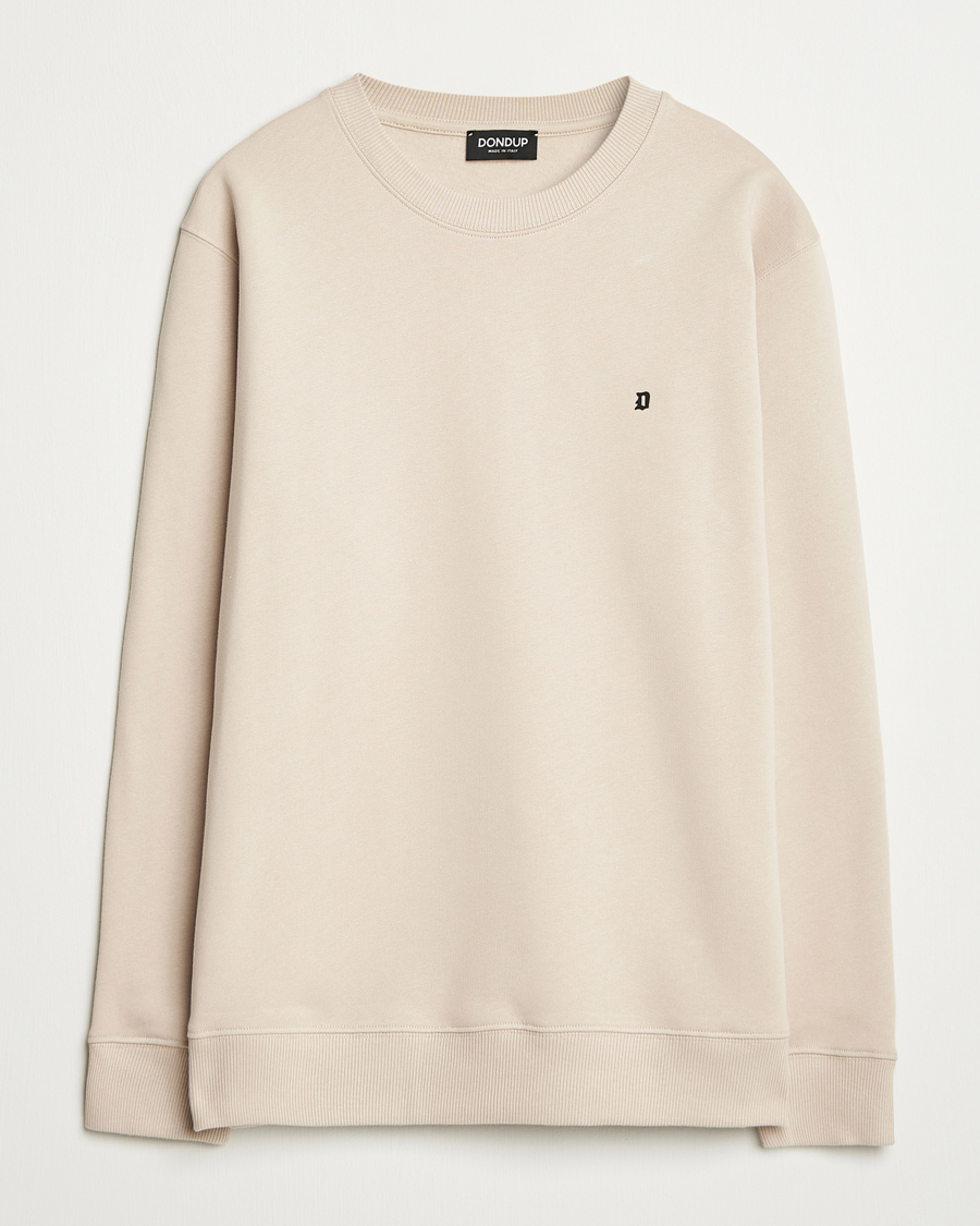 Herre | Gensere | Dondup | Logo Crew Neck Sweatshirt Ecru