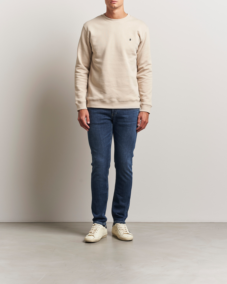 Herre | Gensere | Dondup | Logo Crew Neck Sweatshirt Ecru