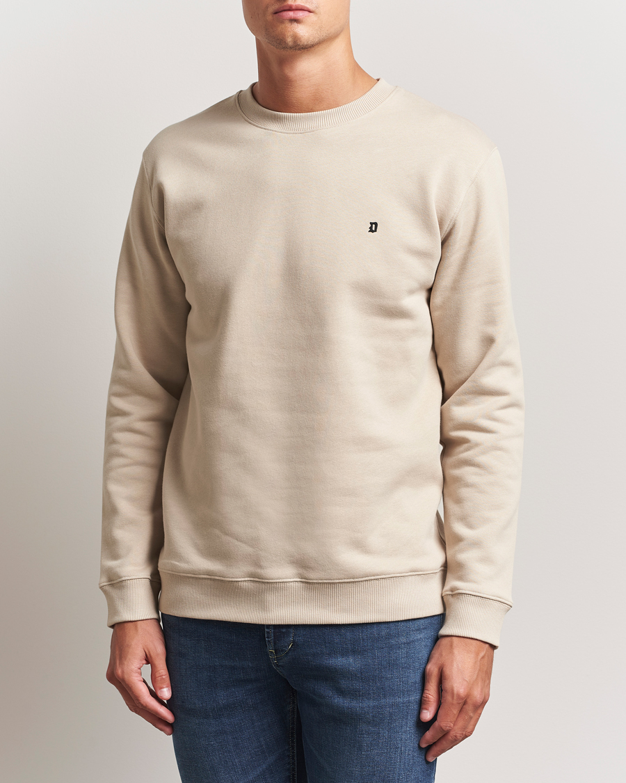 Herre | Gensere | Dondup | Logo Crew Neck Sweatshirt Ecru