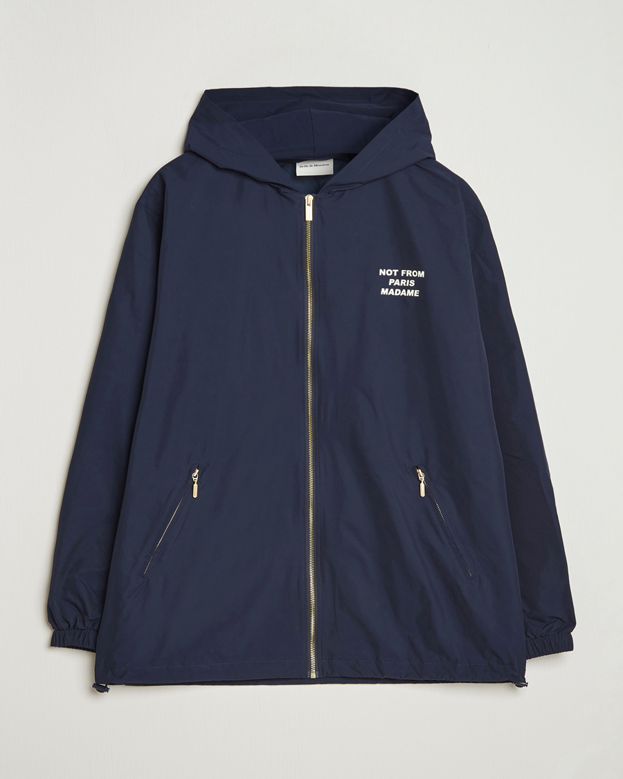 Herre | Jakker | Drôle de Monsieur | La Veste Capuche Slogan Jacket Navy