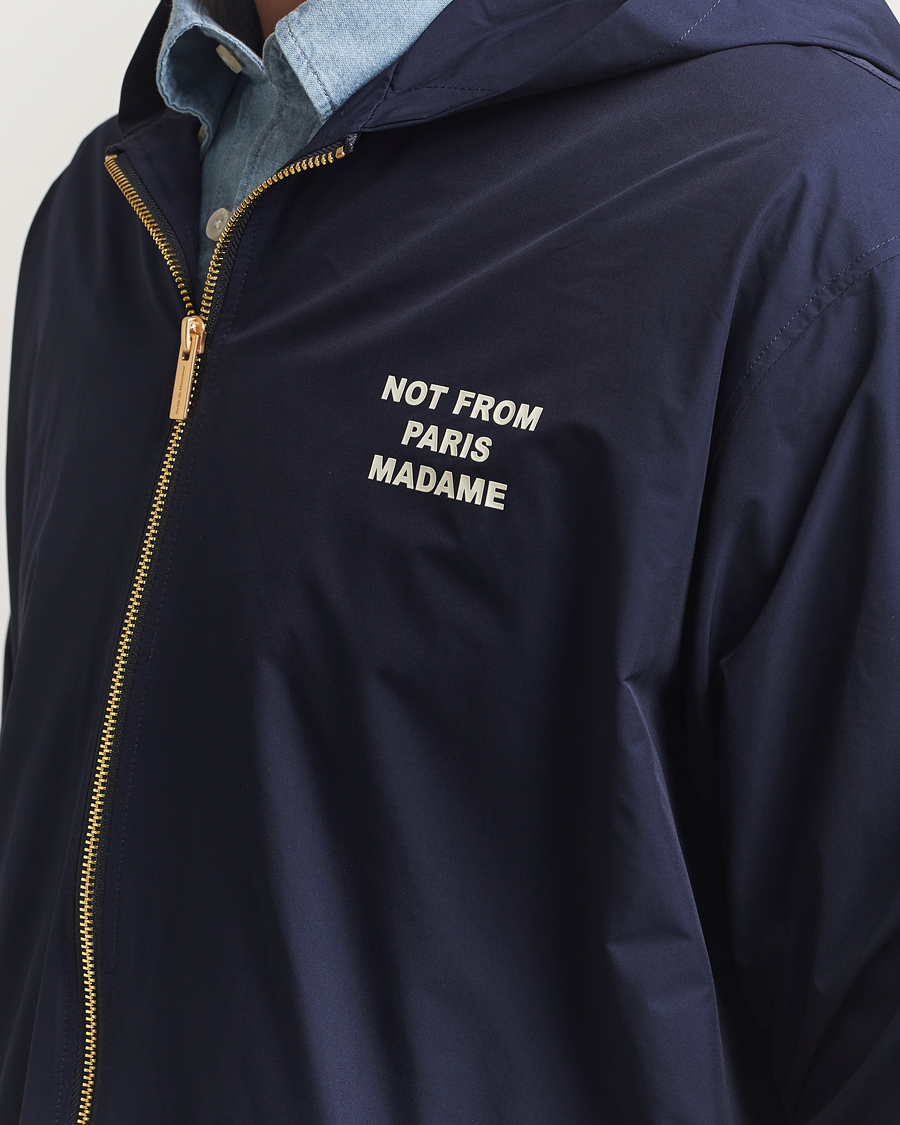 Herre | Jakker | Drôle de Monsieur | La Veste Capuche Slogan Jacket Navy