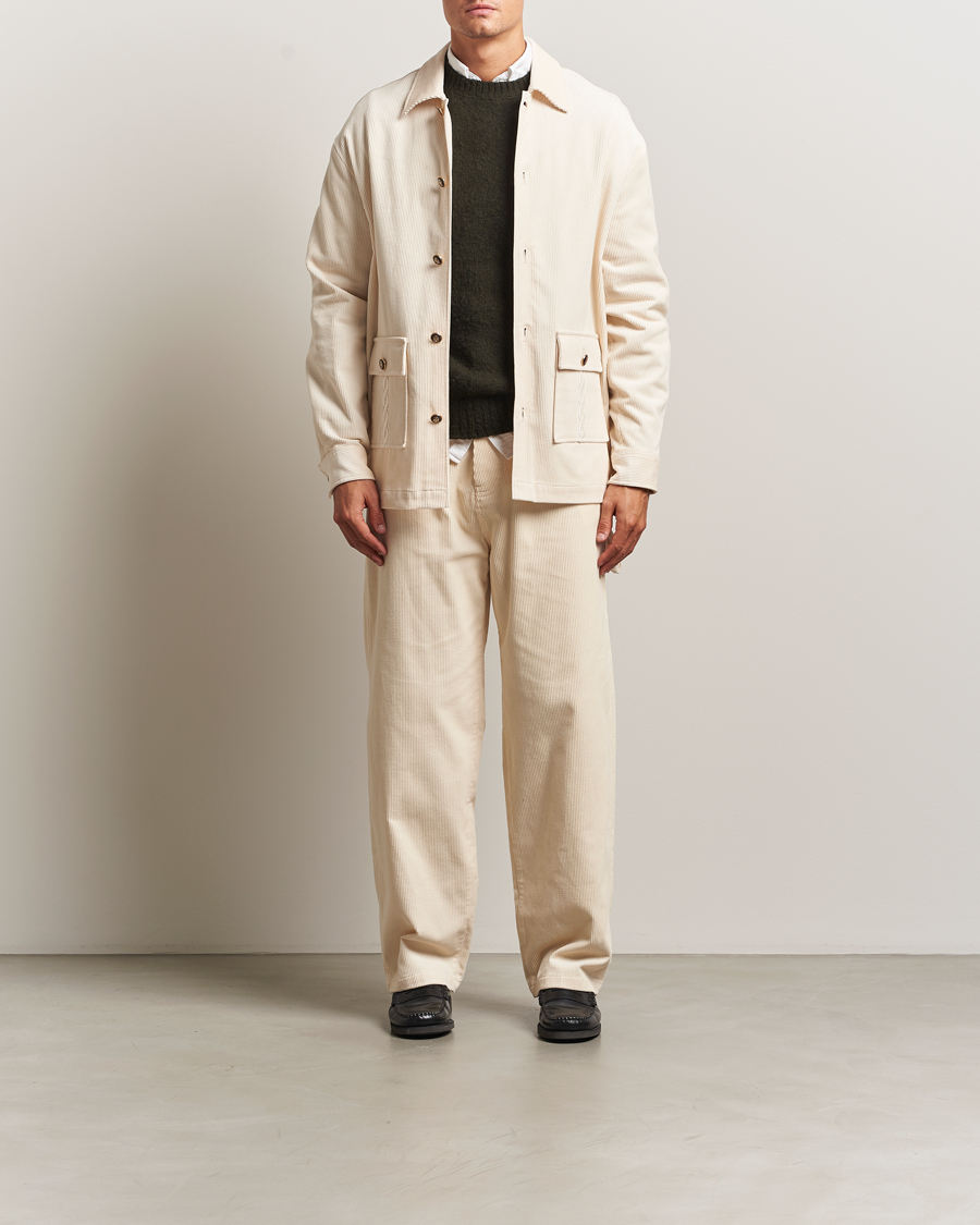 Herre | Skjorter | Drôle de Monsieur | Corduroy Overshirt Ecru