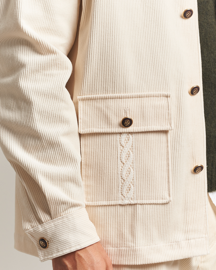 Herre | Skjorter | Drôle de Monsieur | Corduroy Overshirt Ecru