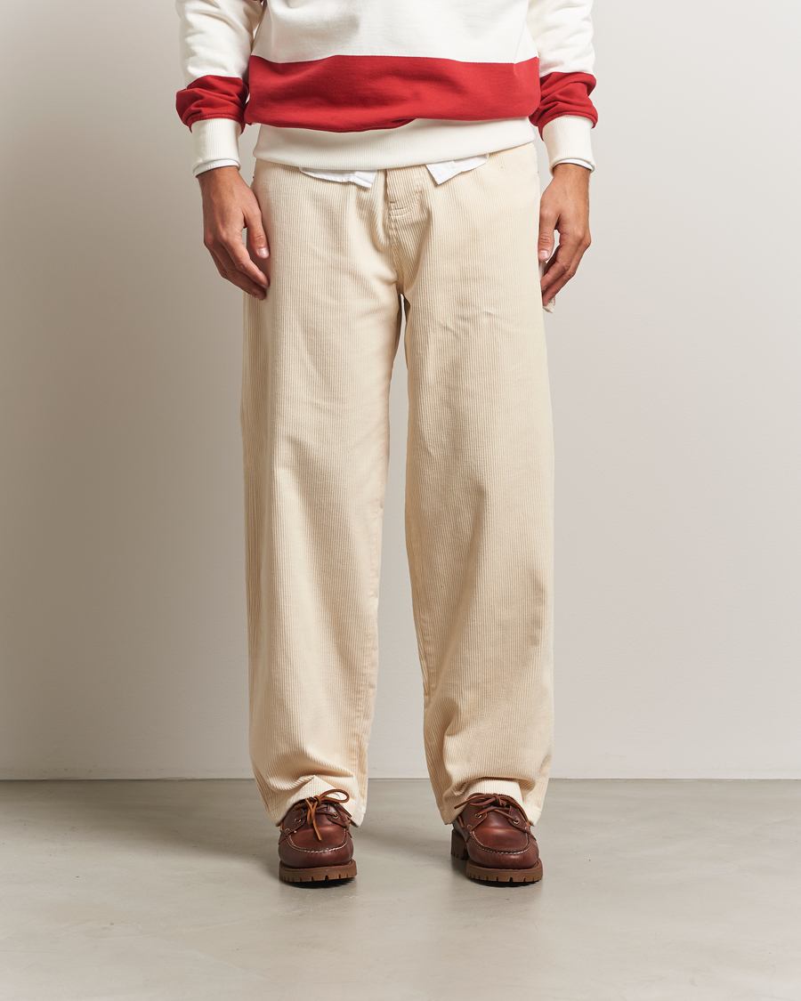Herre | Bukser | Drôle de Monsieur | Baggy Corduroy Workwear Pants Ecru
