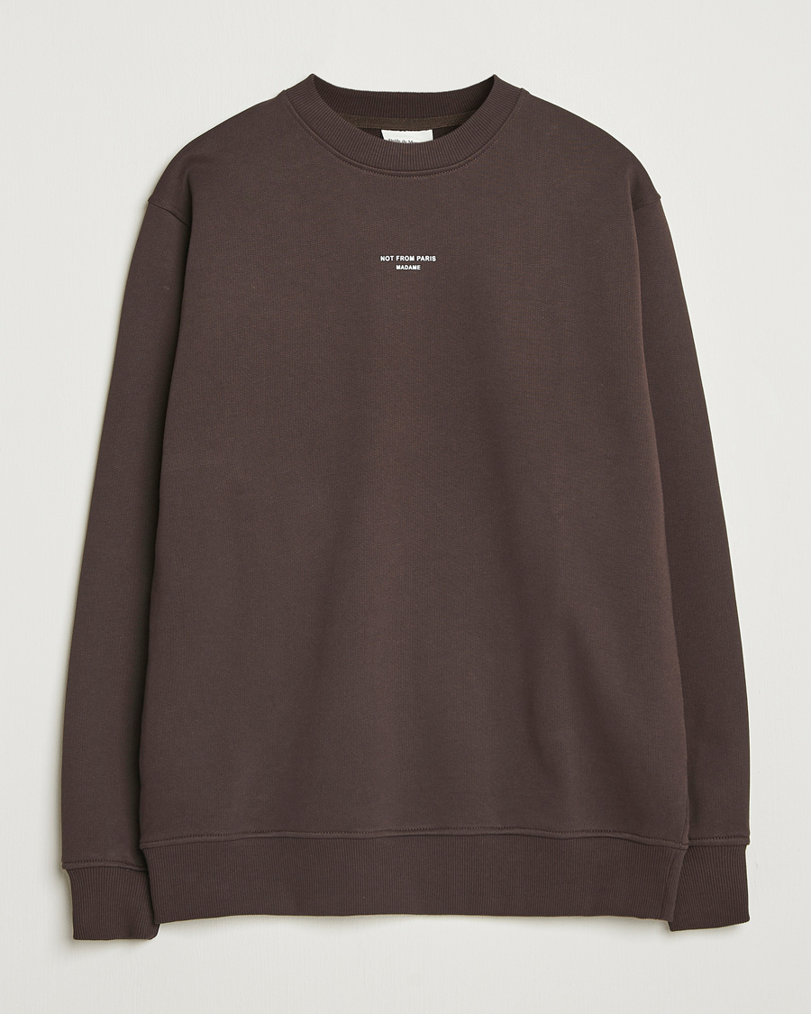 Herre | Drôle de Monsieur | Drôle de Monsieur Classic Slogan Sweatshirt Dark Brown
