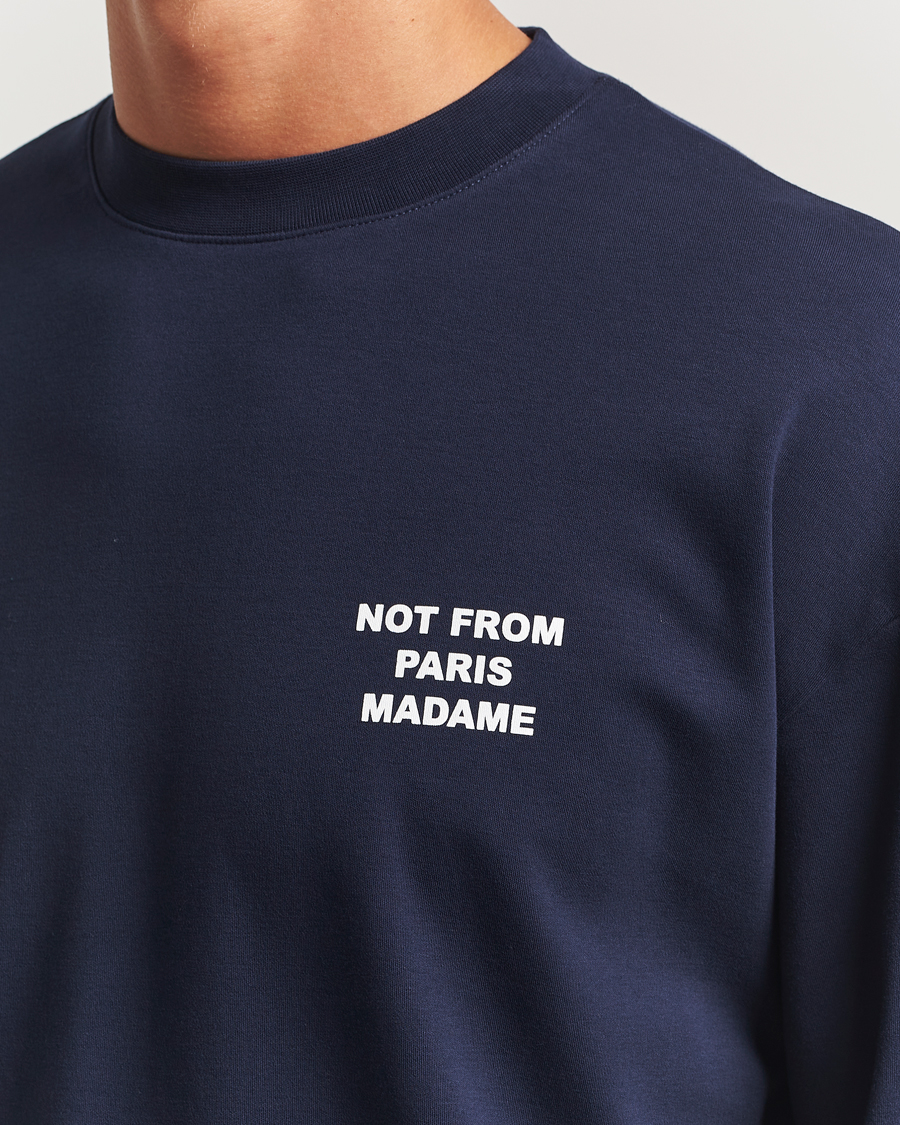 Herre | T-Shirts | Drôle de Monsieur | Slogan Long Sleeve T-Shirt Navy