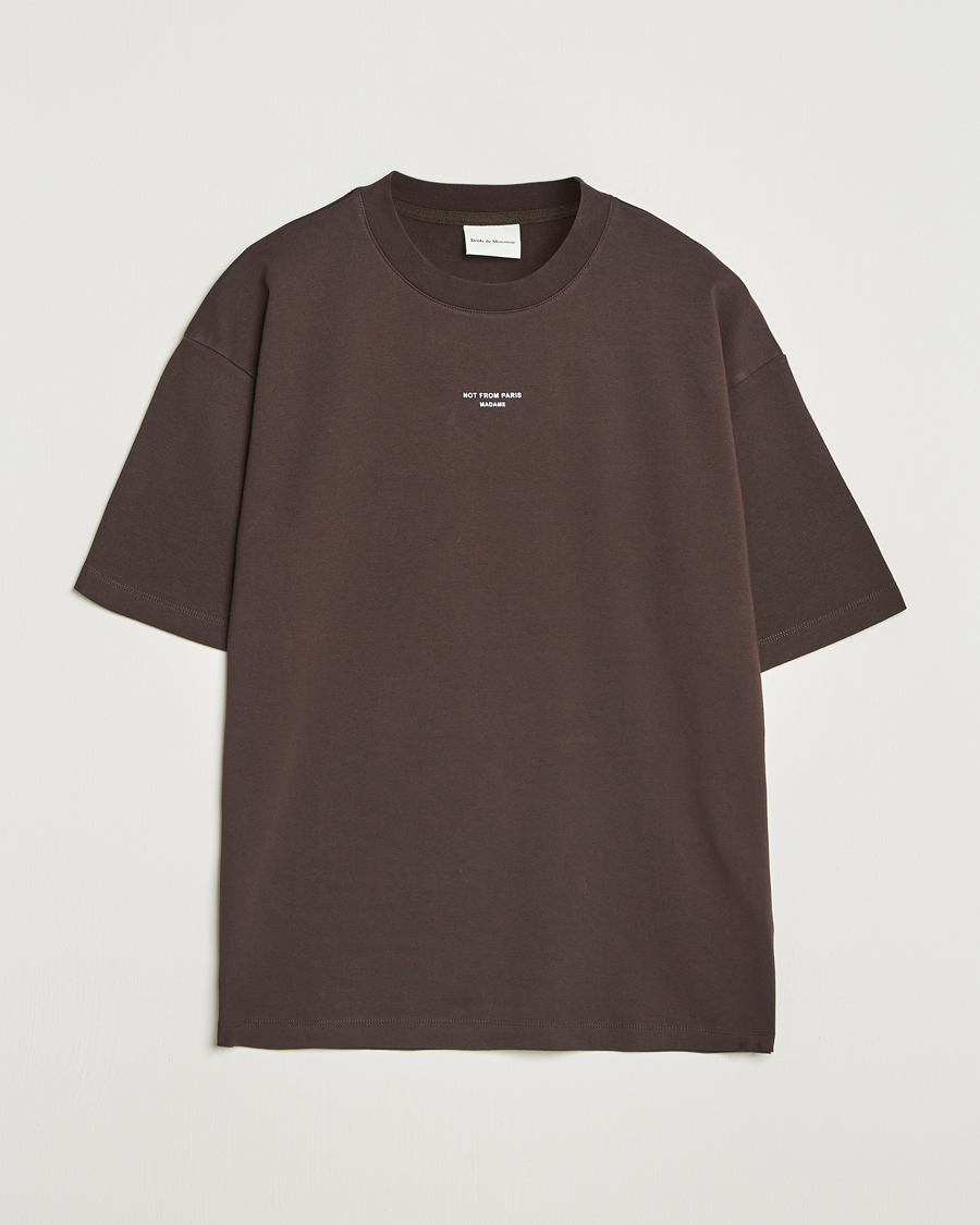 Herre | T-Shirts | Drôle de Monsieur | Classic Slogan T-Shirt Dark Brown