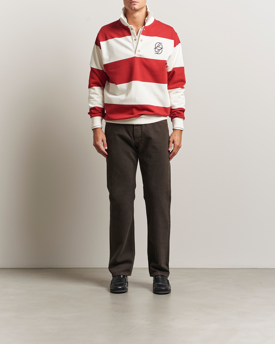Herre | Gensere | Drôle de Monsieur | Barstriped Rugger Red/White
