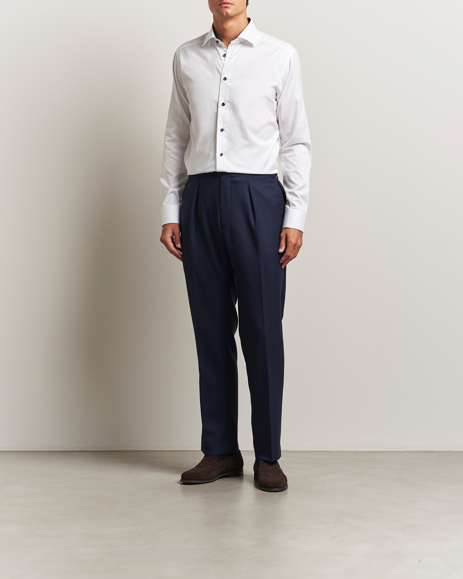 Herre | Skjorter | Eton | Slim Fit Signature Twill Contrast Shirt White