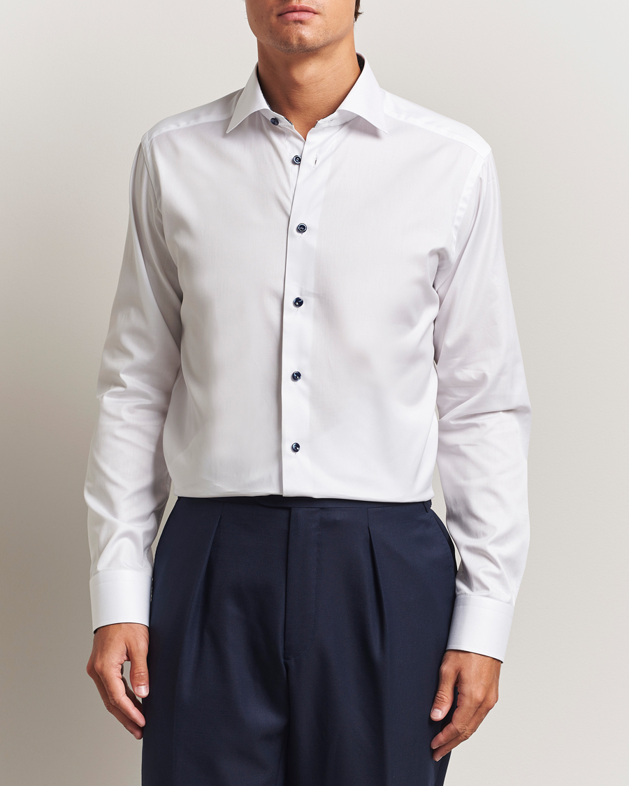 Herre | Skjorter | Eton | Slim Fit Signature Twill Contrast Shirt White