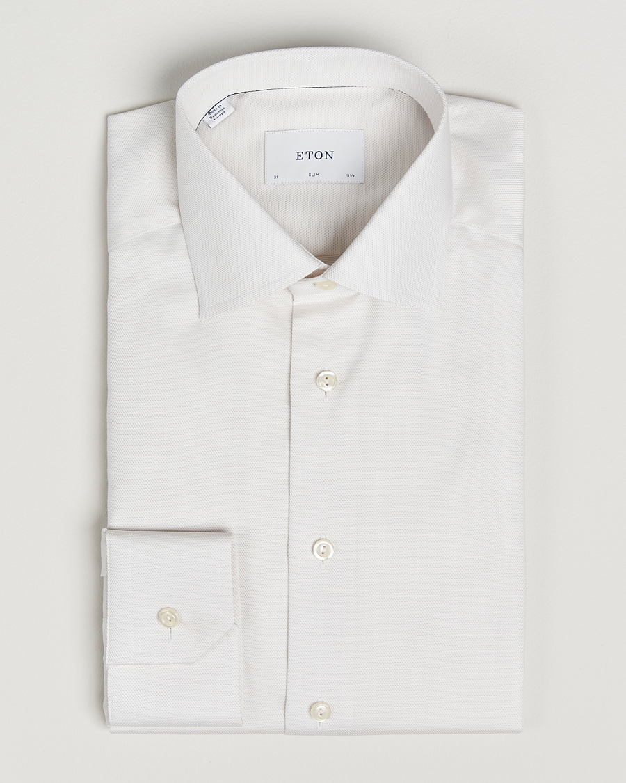 Herre | Skjorter | Eton | Slim Fit Fine Twill Shirt Light Beige