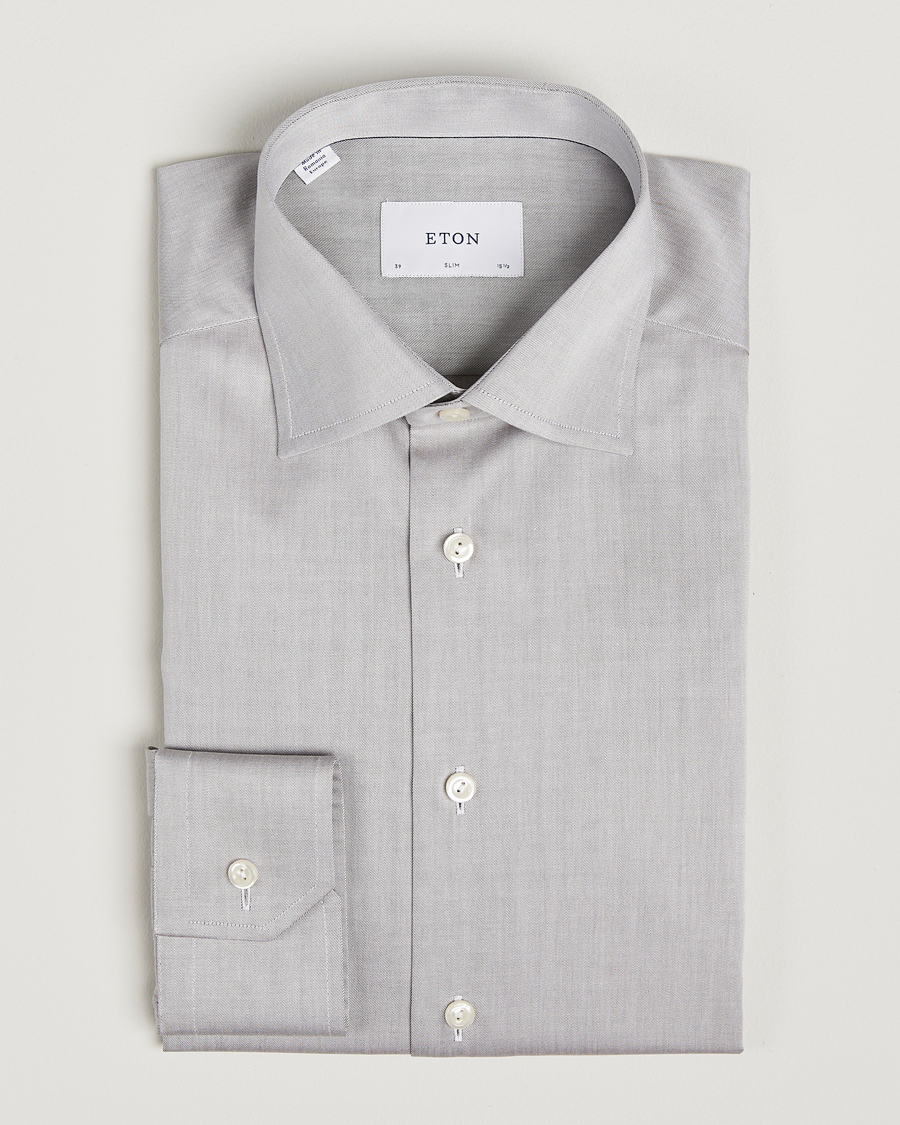 Herre | Skjorter | Eton | Slim Fit Signature Twill Shirt Beige