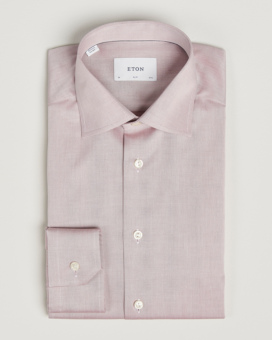 Herre | Skjorter | Eton | Slim Fit Signature Twill Shirt Brown