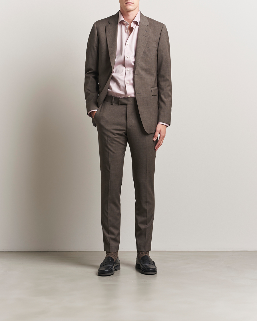 Herre | Skjorter | Eton | Slim Fit Signature Twill Shirt Brown