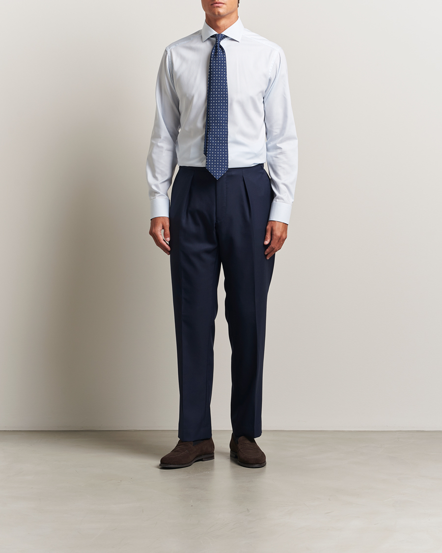 Herre | Skjorter | Eton | Slim Fit Bengal Striped Oxford Shirt Light Blue