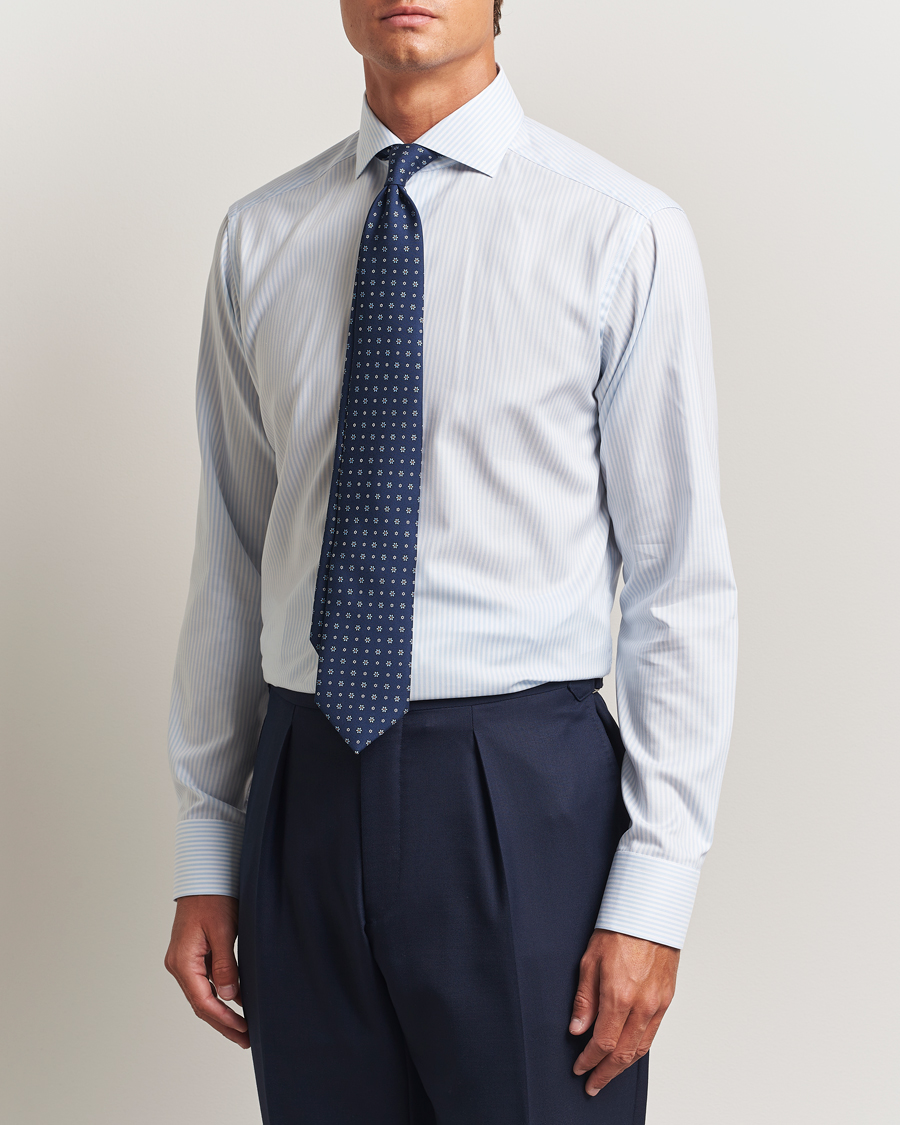 Herre | Skjorter | Eton | Slim Fit Bengal Striped Oxford Shirt Light Blue
