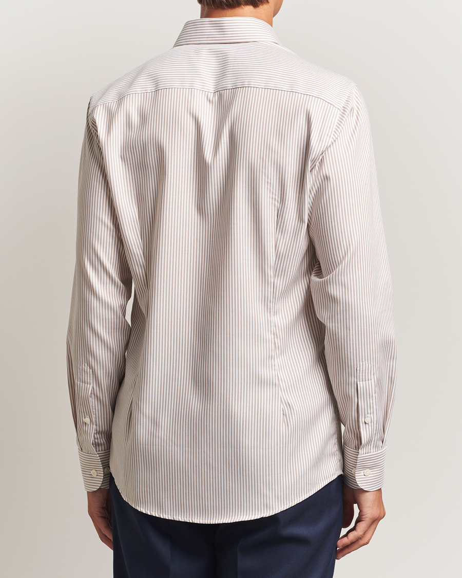 Herre | Skjorter | Eton | Slim Fit Bengal Striped Oxford Shirt Beige
