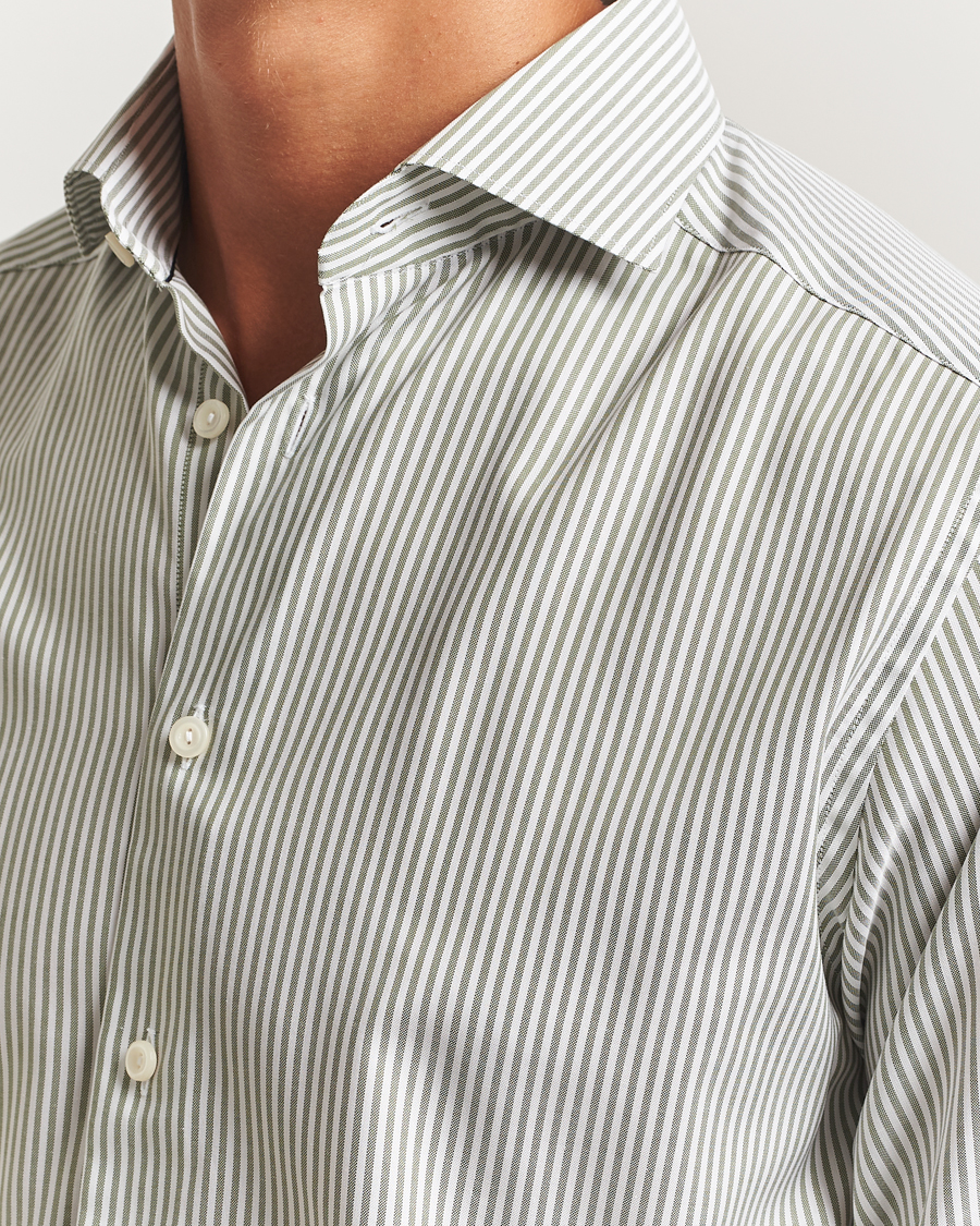 Herre | Skjorter | Eton | Slim Fit Bengal Striped Oxford Shirt Green