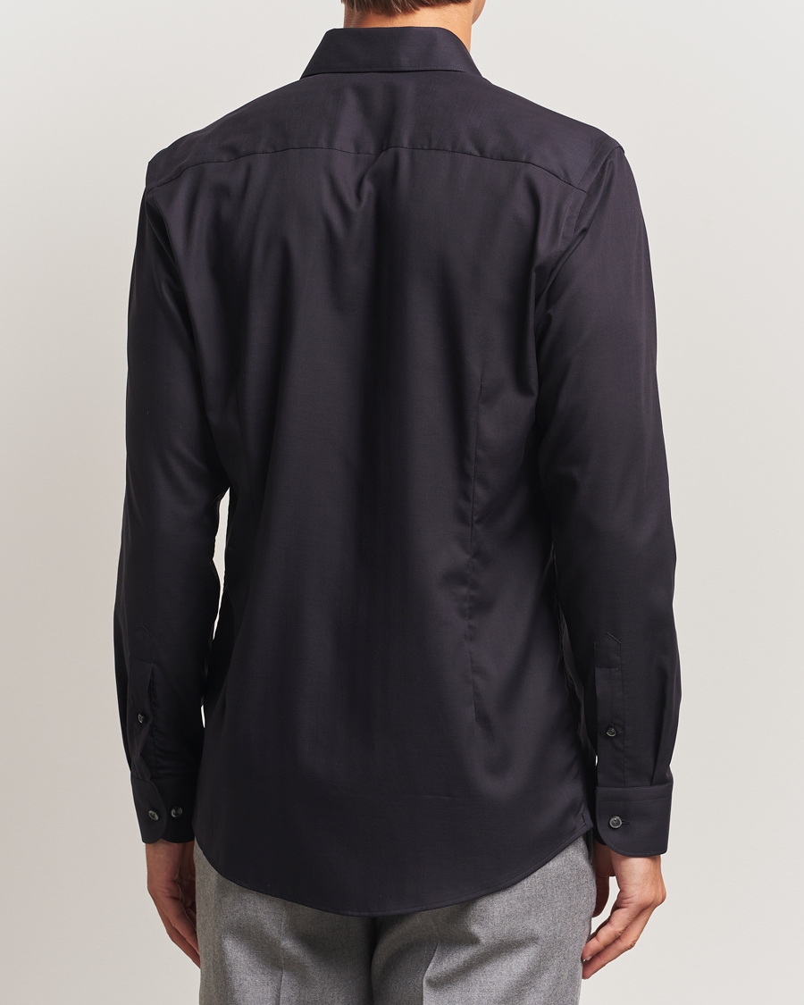 Herre | Skjorter | Eton | Slim Fit Wrinkle Free Flannel Shirt Black