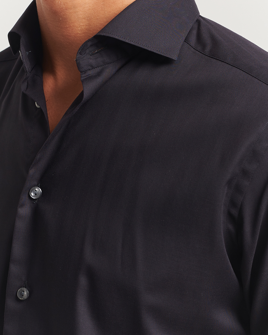 Herre | Skjorter | Eton | Slim Fit Wrinkle Free Flannel Shirt Black
