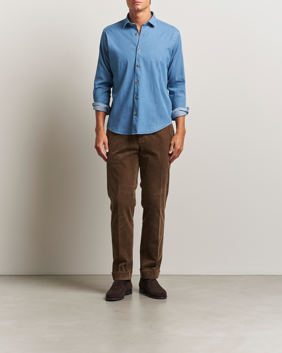Herre | Skjorter | Eton | Casual Fit Denim Shirt Light Wash