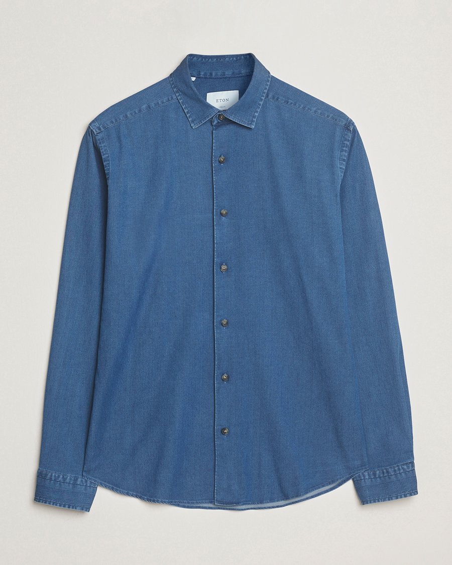 Herre | Skjorter | Eton | Casual Fit Denim Shirt Dark Wash