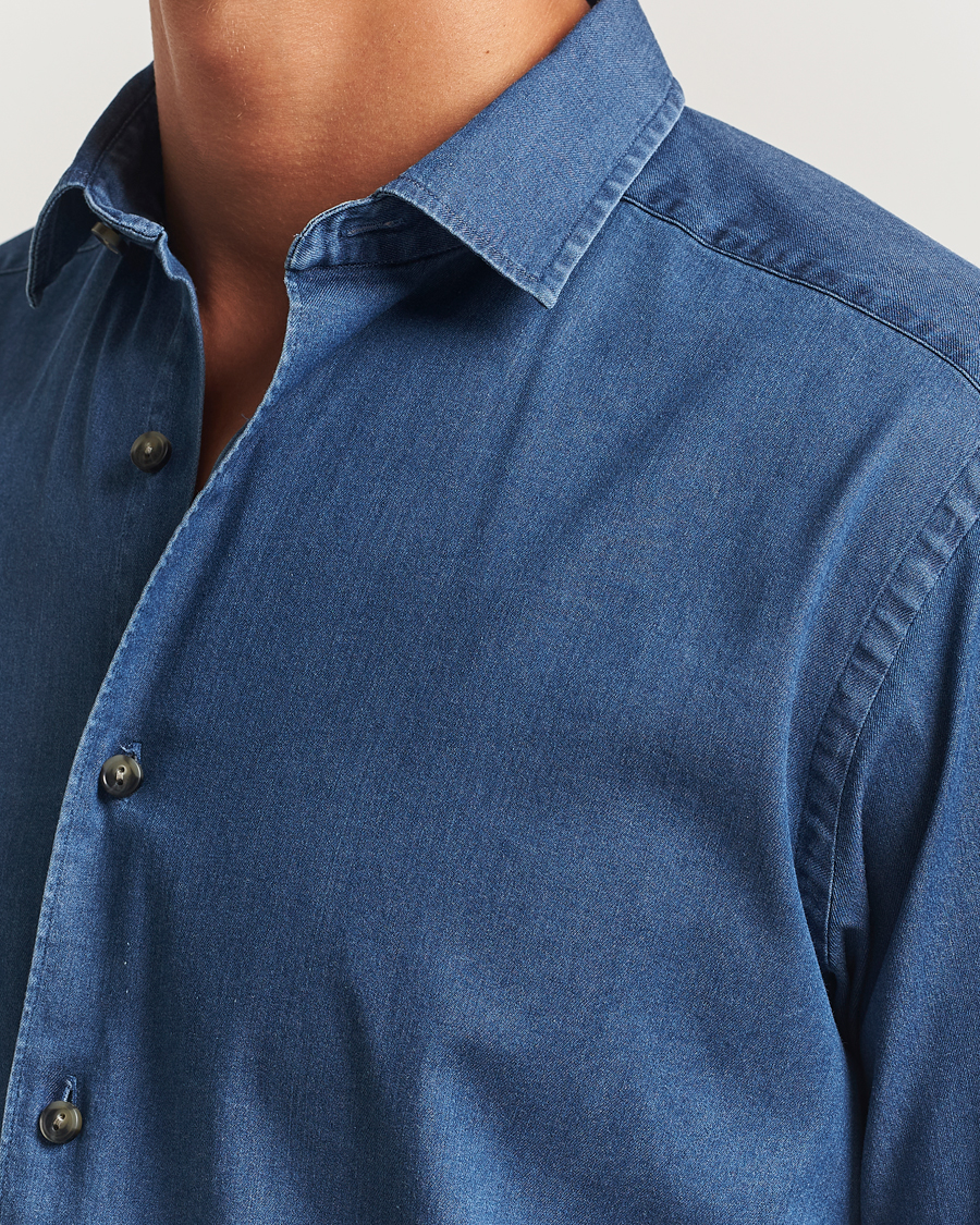 Herre | Skjorter | Eton | Casual Fit Denim Shirt Dark Wash