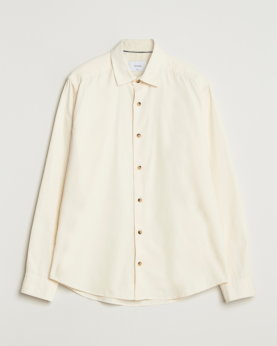 Herre | Skjorter | Eton | Casual Fit Corduroy Shirt Off White