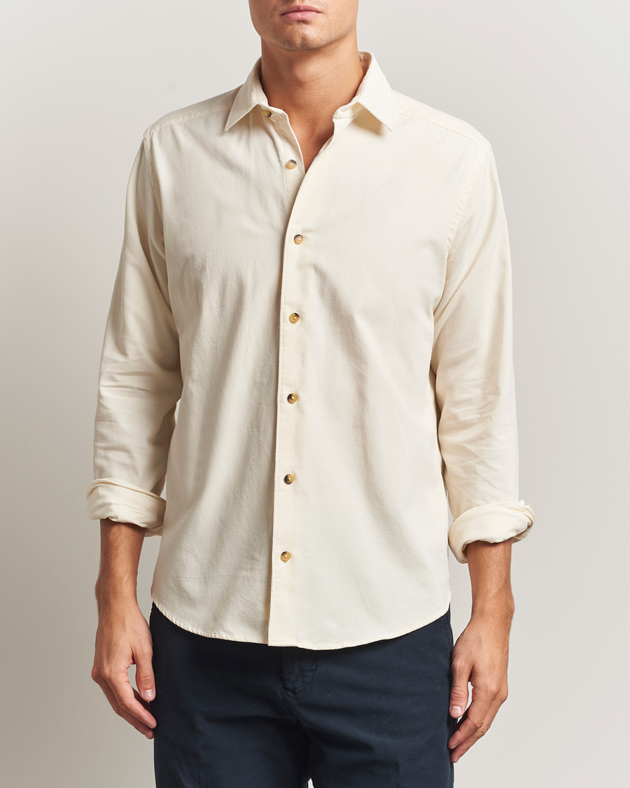 Herre | Skjorter | Eton | Casual Fit Corduroy Shirt Off White
