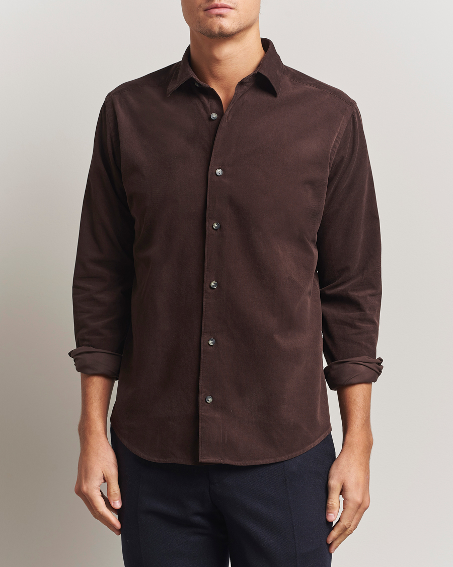Herre | Skjorter | Eton | Casual Fit Corduroy Shirt Dark Brown