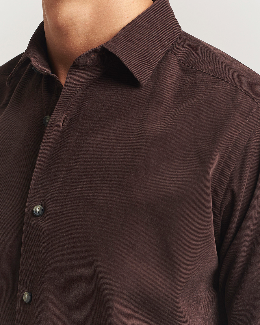 Herre | Skjorter | Eton | Casual Fit Corduroy Shirt Dark Brown