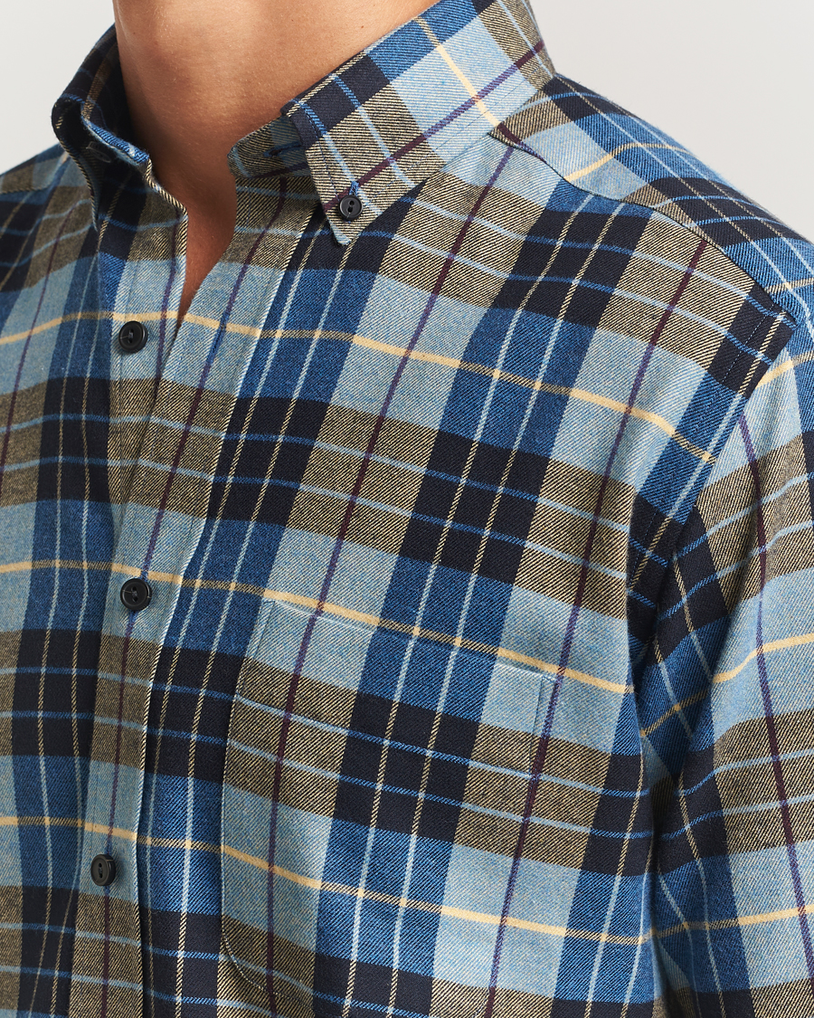 Herre | Skjorter | Eton | Casual Fit Checked Flannel Shirt Blue Multi