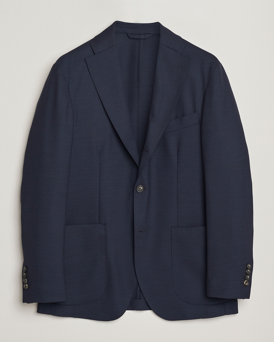 Herre | Dressjakker | Eton | Wool Lana Tech Soft Blazer Navy Blue