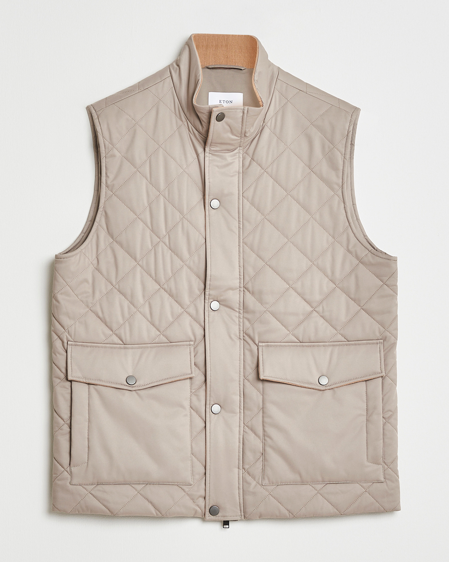 Herre | Vester | Eton | Quilted Shell Vest Beige