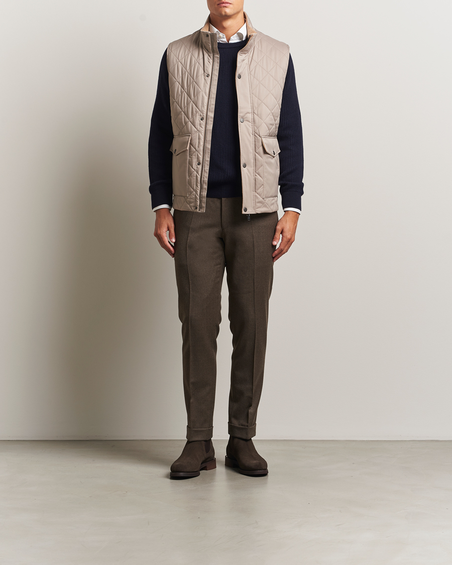 Herre | Vester | Eton | Quilted Shell Vest Beige