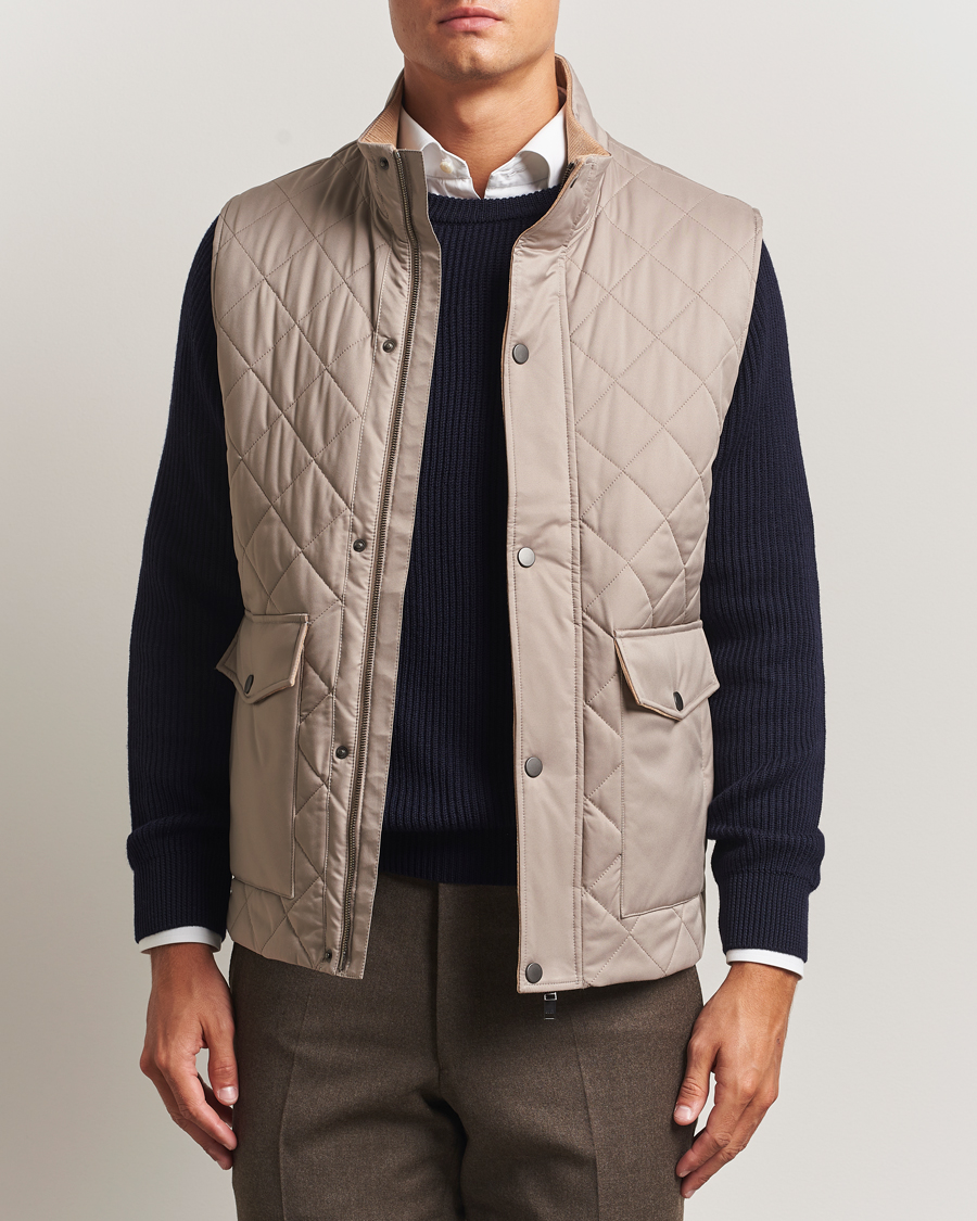 Herre | Vester | Eton | Quilted Shell Vest Beige