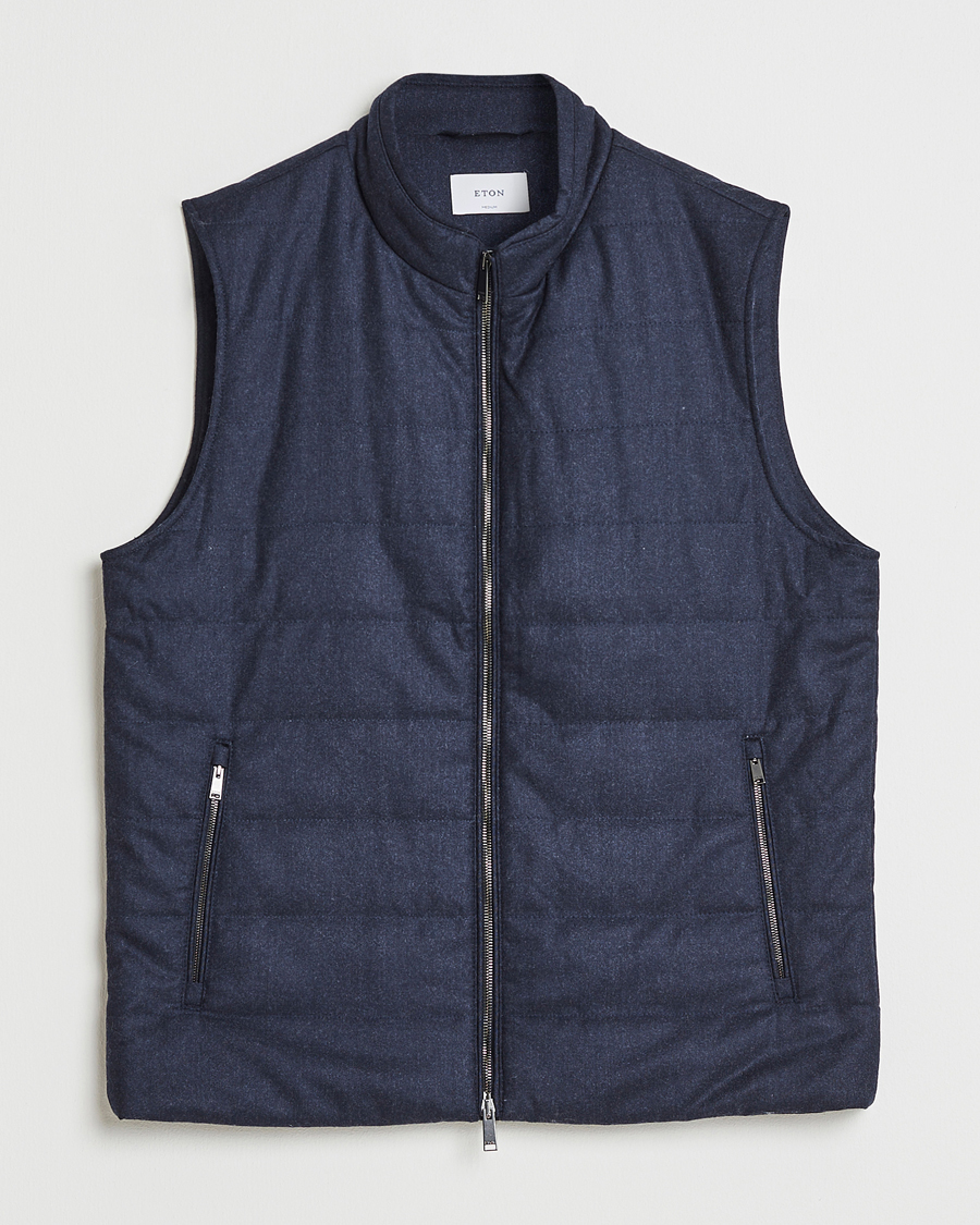 Herre | Vester | Eton | Wool Padded Vest Navy