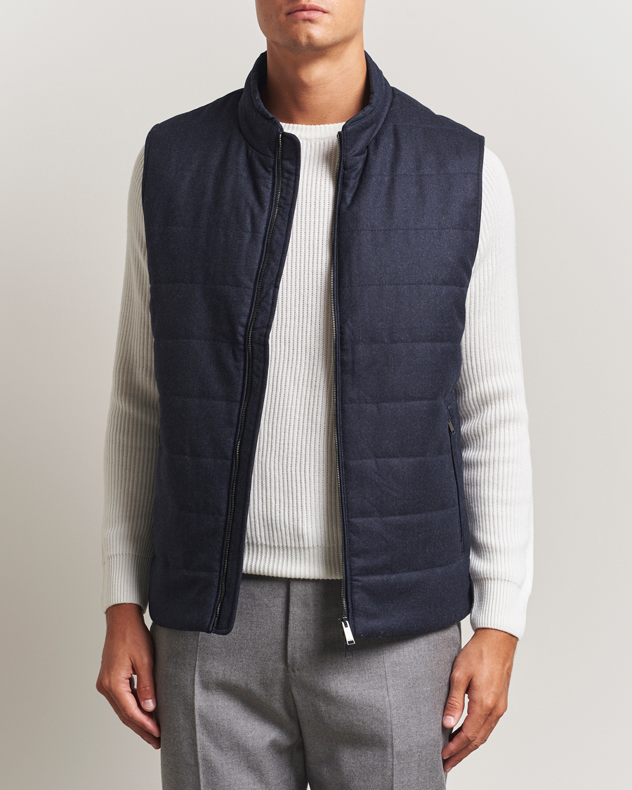 Herre | Vester | Eton | Wool Padded Vest Navy