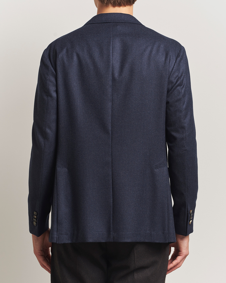 Herre | Dressjakker | Eton | Wool Flannel Patch Pocket Blazer Navy