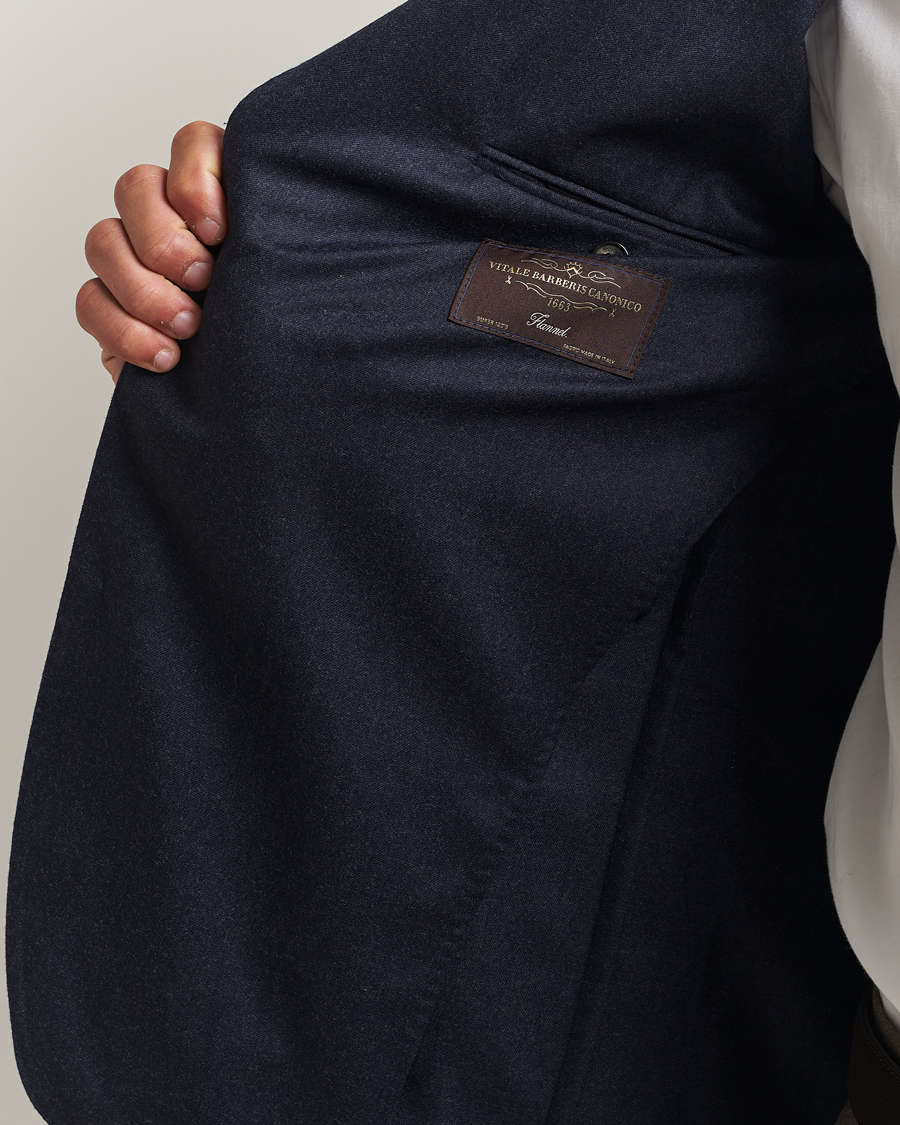 Herre | Dressjakker | Eton | Wool Flannel Patch Pocket Blazer Navy