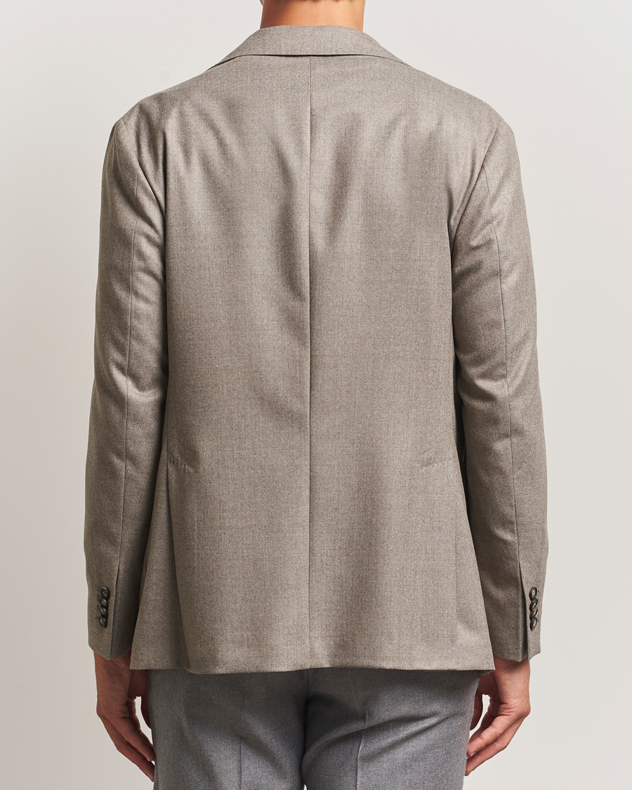 Herre | Dressjakker | Eton | Wool Flannel Patch Pocket Blazer Beige