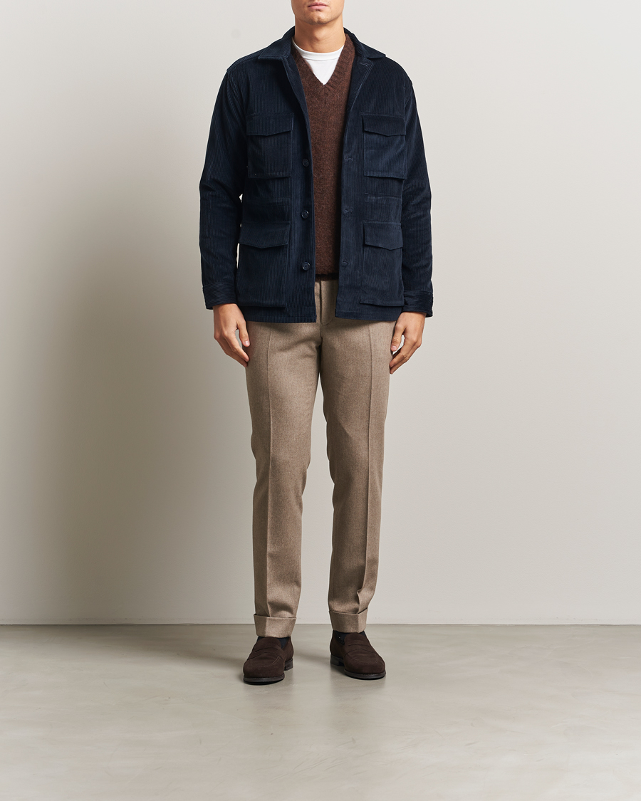 Herre | Jakker | Eton | Corduroy Field Jacket Navy